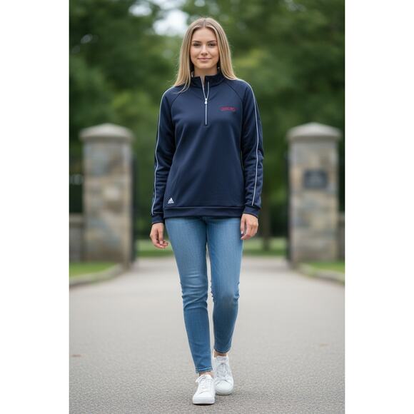 ADIDAS Climalite 🏀Cleveland Cavaliers Pullover 1/4 Zip M Navy Blue Golf - Picture 2 of 16